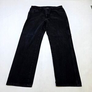 Rustler Regular Fit Jeans Mens 36x30 Black Straight Leg Denim Workwear Pants